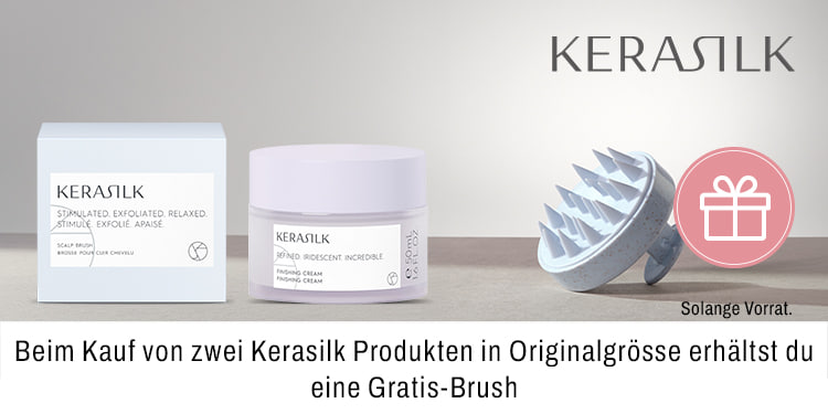 Beim Kauf von zwei Kersilk Produkten in Originalgrösse erhältst du eine Gratis-Brush