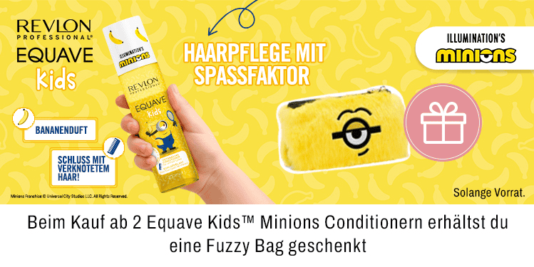 Beim Kauf von zwei Equave Kids tm Minions Conditionen erhaeltst du eine Fuzzy Bag geschenkt