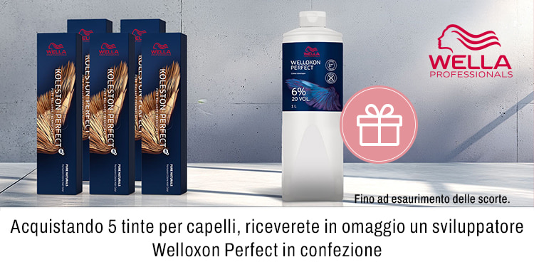Acquistando 5 tinte per capelli, riceverete in omaggio un sviluppatore Welloxon Perfect in confezione