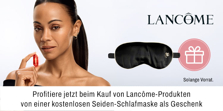 Profitiere jetzt beim Kauf von Lancome Produkten von einer kostenlosen Seiden Schlafmaske als Geschenk