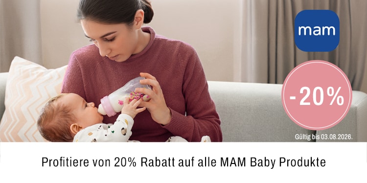 Profitiere von 20% Rabatt auf alle MAM Baby Produkte