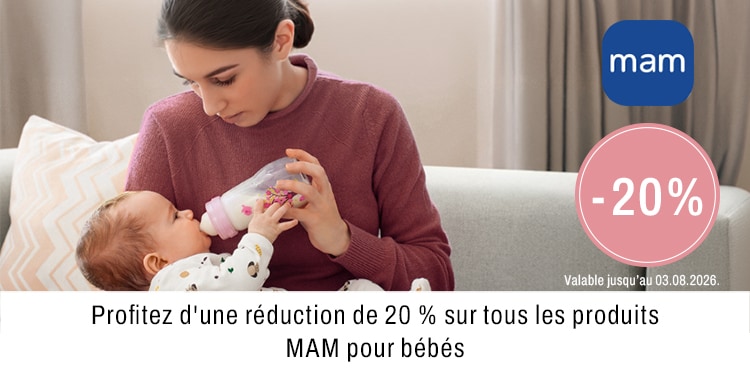 Profitez d\'une réduction de 20% sur tous les prudits MAM pour bébés