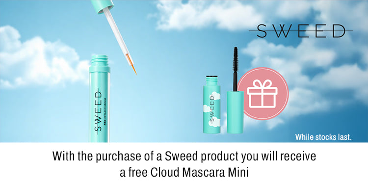 With the purchase of a Sweed product you will receive a free Cloud Mascara Mini