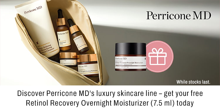 Discover Perricone MD\'s luxury skincare line now—get a free 7.5 ml sample of Retino Recovery Overnight Moisturizer
