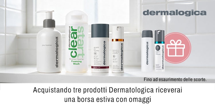 Acquistando tre prodotti Dermatologica riceverai una borsa estiva con omaggi