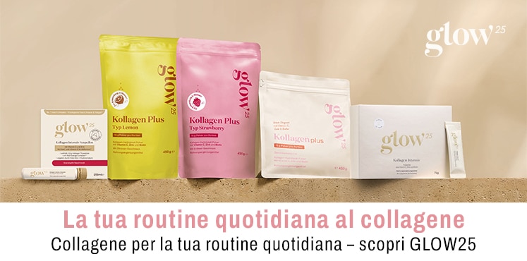 Collagene per la tua routine quotidiana scopri GLOW25