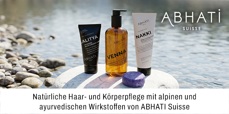 Natürliche Haar- und Körperpflege mit alpinen und ayurvedischen Wirkstoffen von ABHATI Suisse