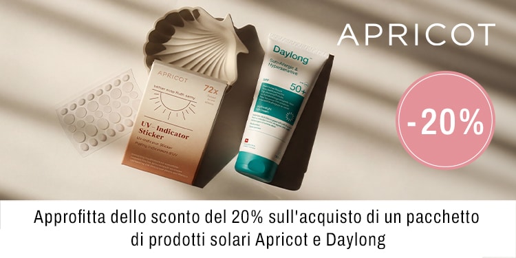 Approfitta dello sconto del 20 percente sull acquisto di un pacchetto di prodotti solari Apricot e Daylong