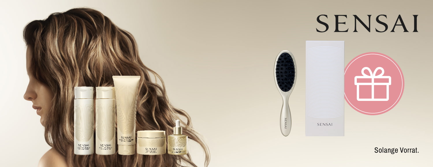 Erhalte beim Kauf von zwei Haarpflegeprodukten eine exklusive SENSAI Hair Brush geschenkt