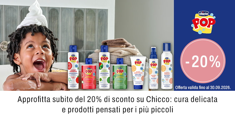Approfitta subito del 20 di sconto su Chicco cura deilcata e prodotti pensati per i piu piccoli