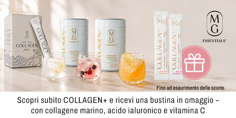 Scorpi subito COLLAGEN plus e ricevi una bustina in omaggio con collagene marino acido ialuronico e vitamina C