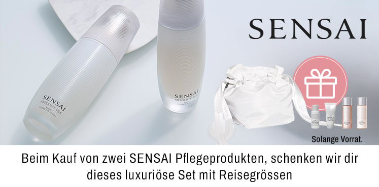 Beim Kauf von zwei SENSAI Pflegeprodukten, schenken wir dir dieses luxuriöse Set mit Reisegrössen