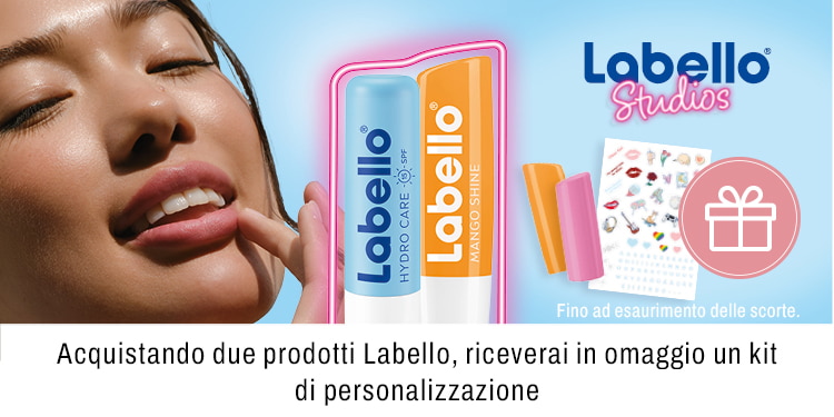 Acquistando due prodotti Labello riceverai in omaggio un kit di personalizzazione