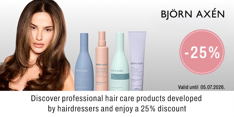 Discver professional hair care products developed by hairdressers and enjoy a 25 % discount