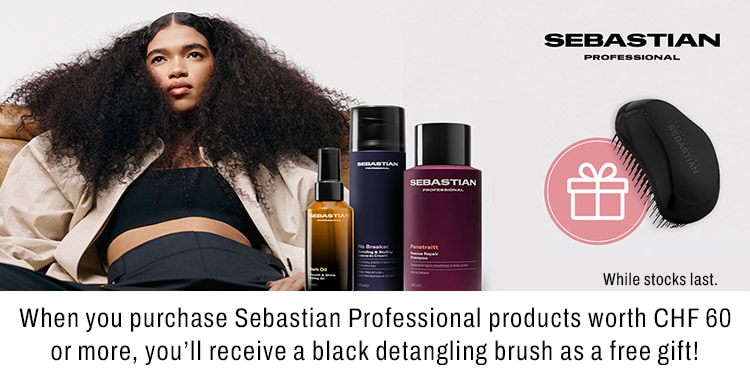 When you purchase Sebastian Professional products worth CHF 60 or more you ll receive a black detangling as a free gift