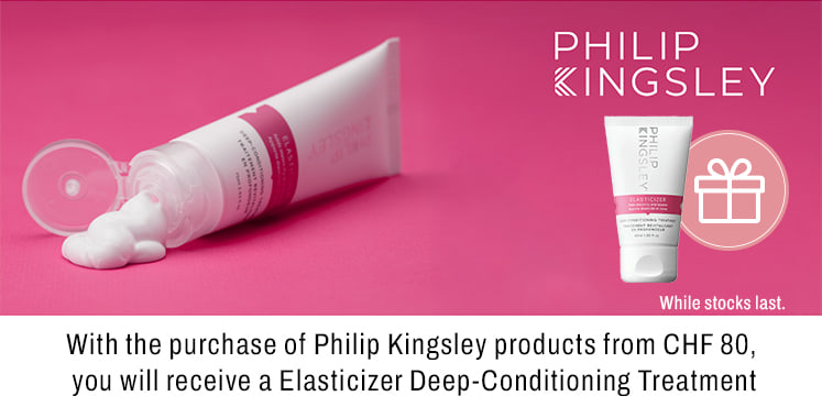 With the purchase of Philip Kingsley products from CHF 80, you will receivie a Elasticizer Deep-Conditioning Treatment