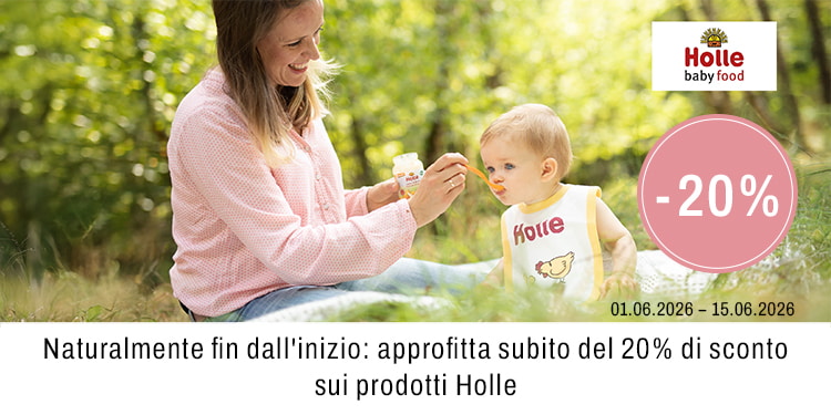 Naturalmente fin dall inizio approfitta subito del 20 % di sconto sui prodotti Holle