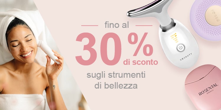 fino al 30 procentuale di sconto sugli strumenti di bellezza