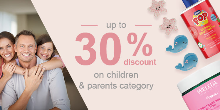 up to 30 per cent discount on children and parents category
