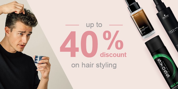 up to 40 per cent discount on hair styling