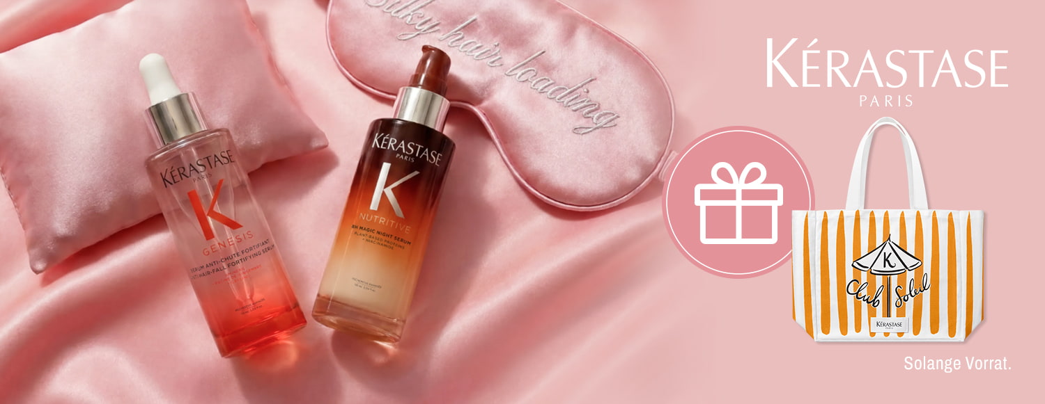 Beim Kauf von Kerastase Produkten ab CHF 79 erhaeltst du eine tolle Summer Bag geschenkt