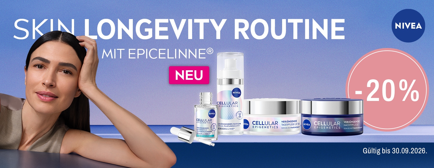 Profitiere von 20 prozent Rabatt auf die neue NIVEA Cellular Epigenetics Routine
