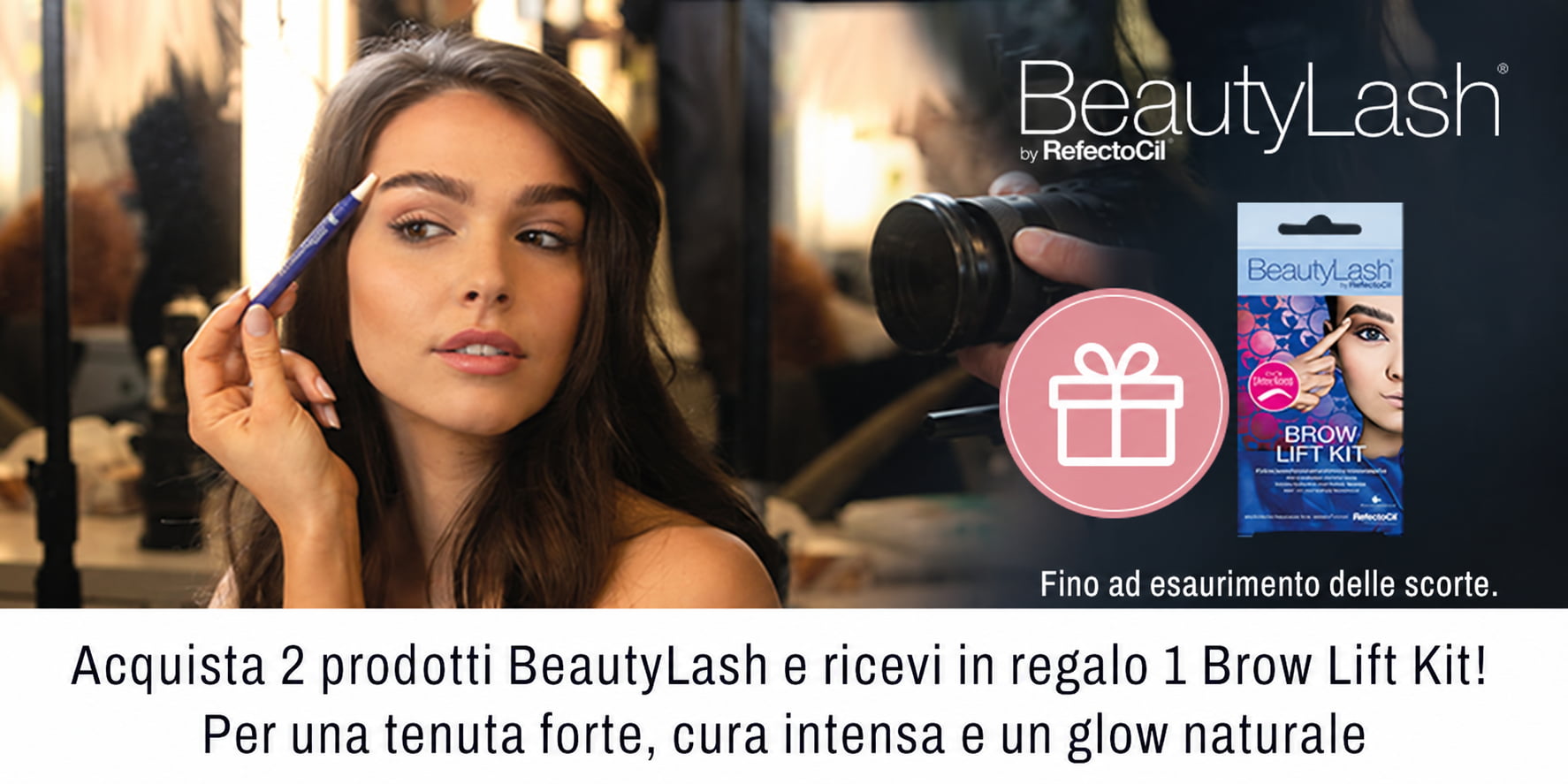 Acquistando due prodotti BeautyLash riceverai in omaggio un Brow Lift Kit! Per una tenuta forte, un trattamento intensivo e un aspetto luminoso