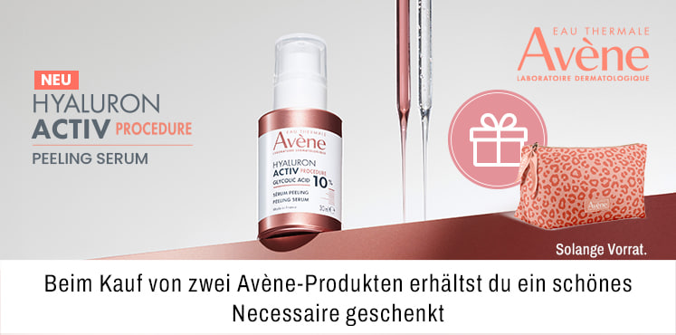 Beim Kauf von zwei Avene Produkten erhältst du ein schönes Necessaire geschenkt