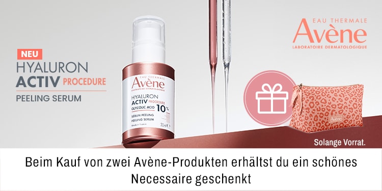 Beim Kauf von zwei Avene Produkten erhältst du ein schönes Necessaire geschenkt