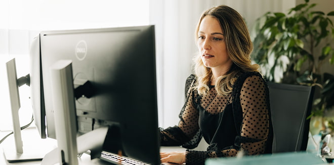 woman working from home