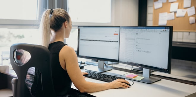 Woman at the computer