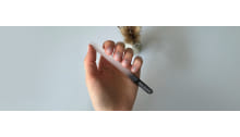 well-groomed hands with a beige background