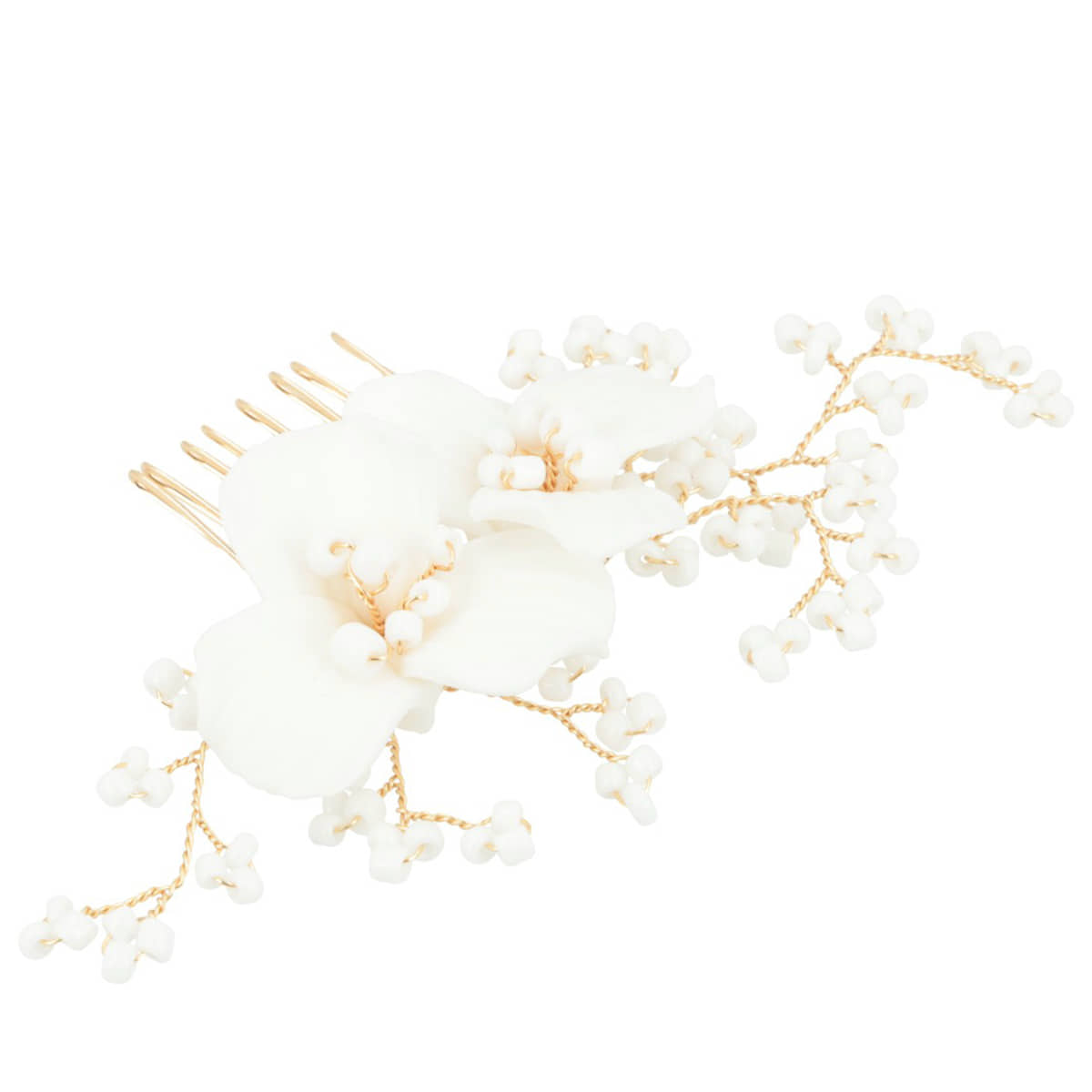 Pettine Per Capelli Con Fiori Bianchi