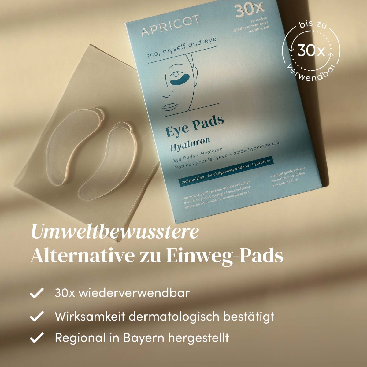 Wiederverwendbare Augen Pads mit Hyaluron