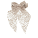 Hair Barrette With Lace Bow - Beige