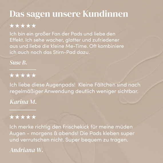 Wiederverwendbare Augen Pads mit Hyaluron