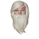 Ben con barba in pelo di capra bianco 25 cm