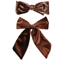 Frenchclip With Velvet Bow - brown