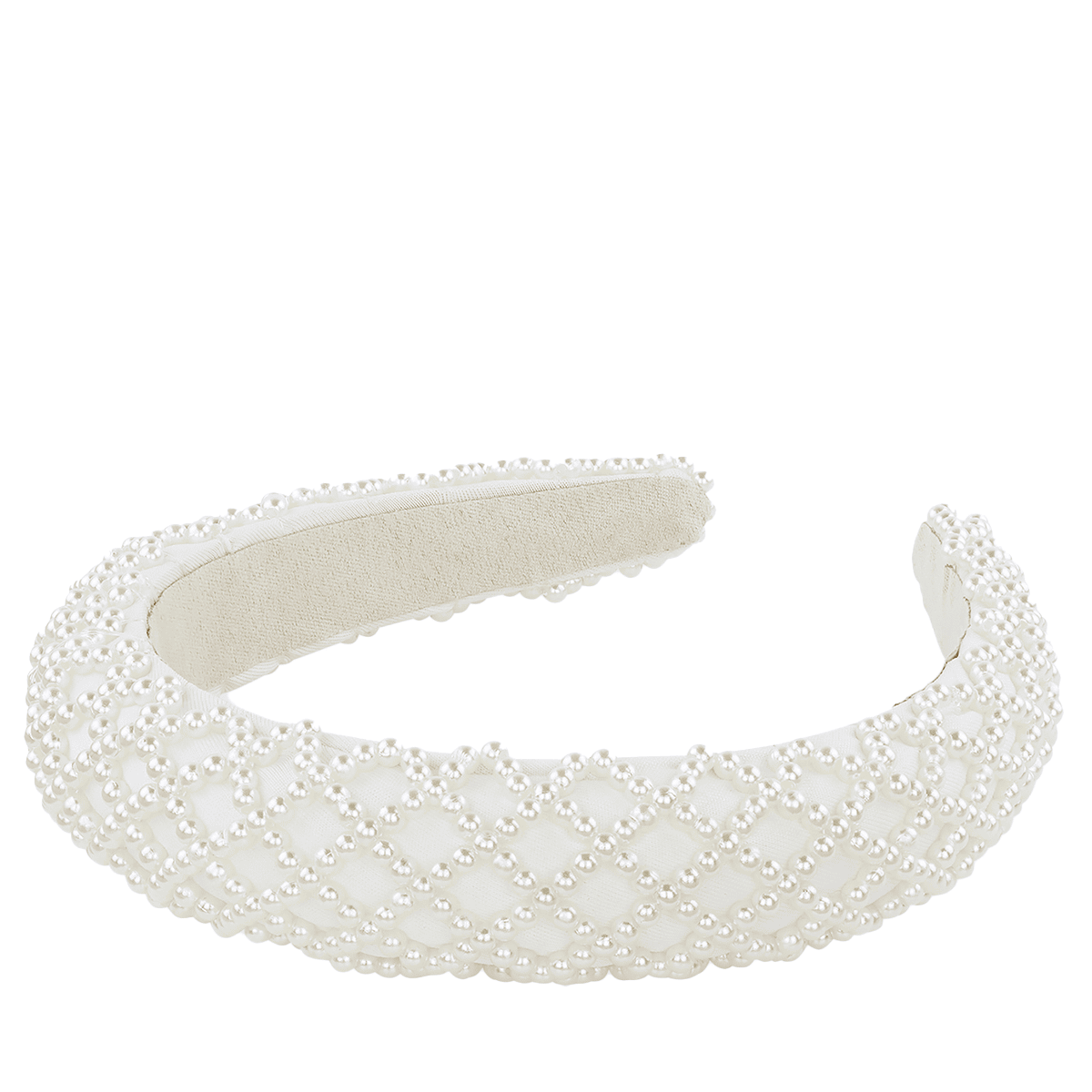 Perlenhaarreif, 3 cm, offwhite