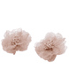Fiore in tessuto beige su fermaglio per capelli