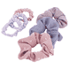 Scrunchie with print, blue and purple, 6 pieces