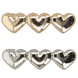 Barrette Set in Herzform - Silber & Gold