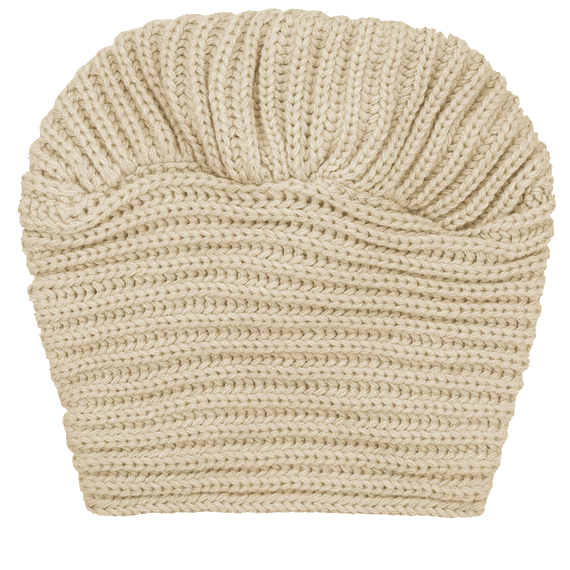 Knitted turban cap, beige