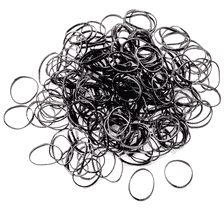 Mini Rasta Hair Ties, Ø 10 mm, 250 pcs. - Black