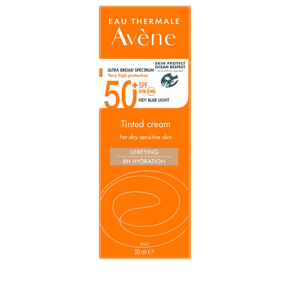 Crème solaire teintée SPF50+