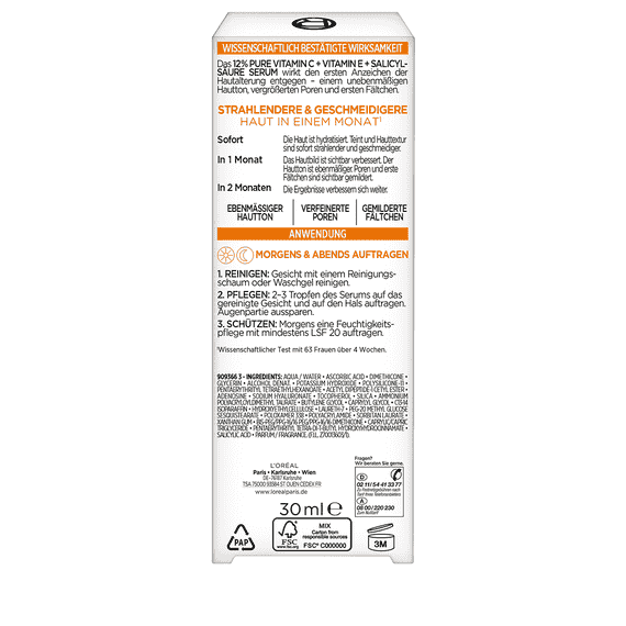 Clinical 12% Sérum Vitamine C Pure (+ Vitamine E + Acide Salicylique)