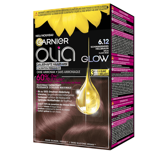 Glow Colore permanente per capelli 6.12 Marrone chiaro scintillante