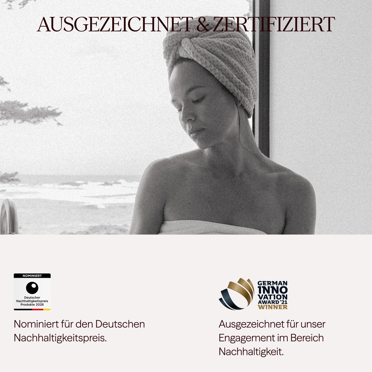 Ultrasaugstarkes Mikrofaser-Haarturbanhandtuch - 2er Set - Dark Grey & Dove Grey