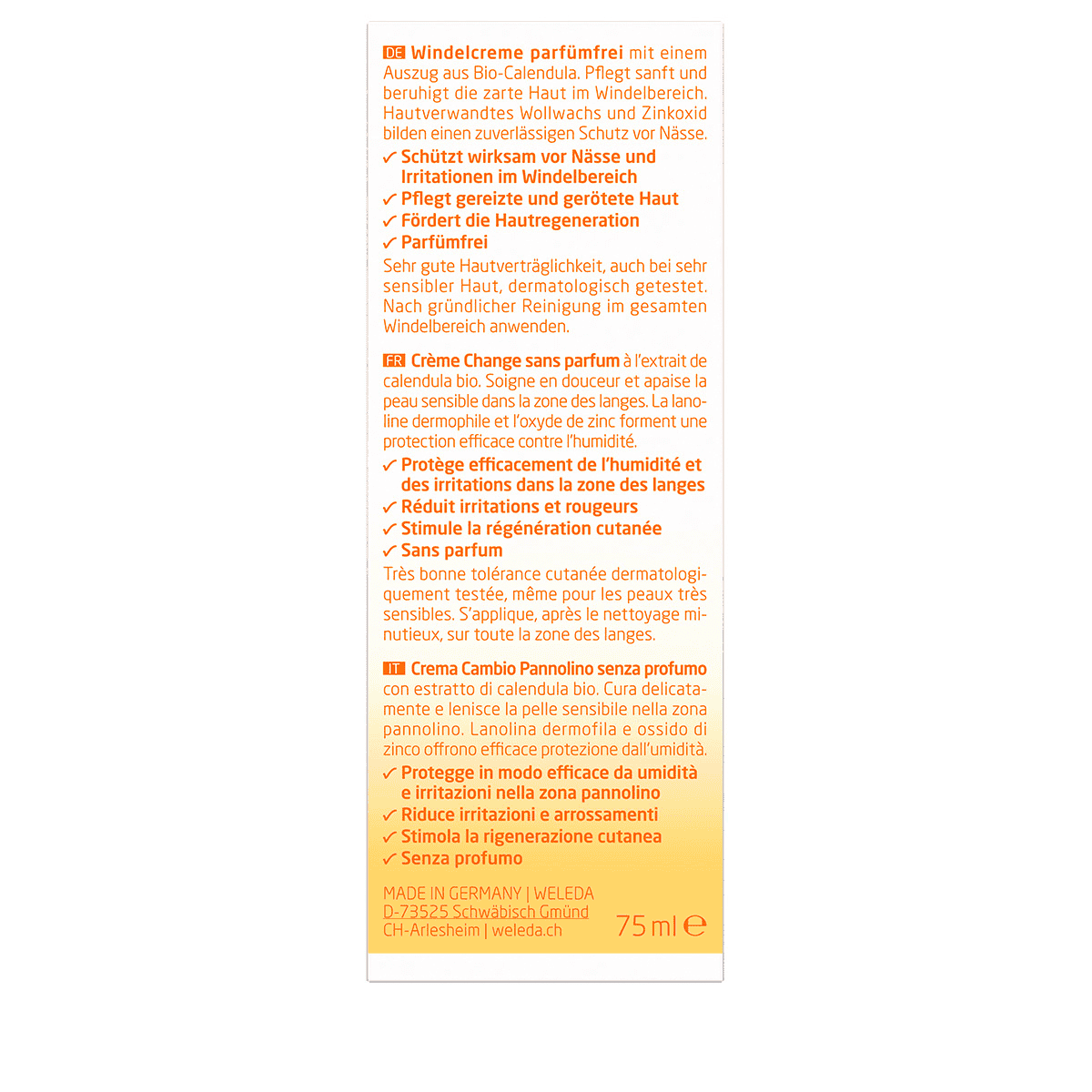 Calendula Baby Nappy Cream Fragrance-Free