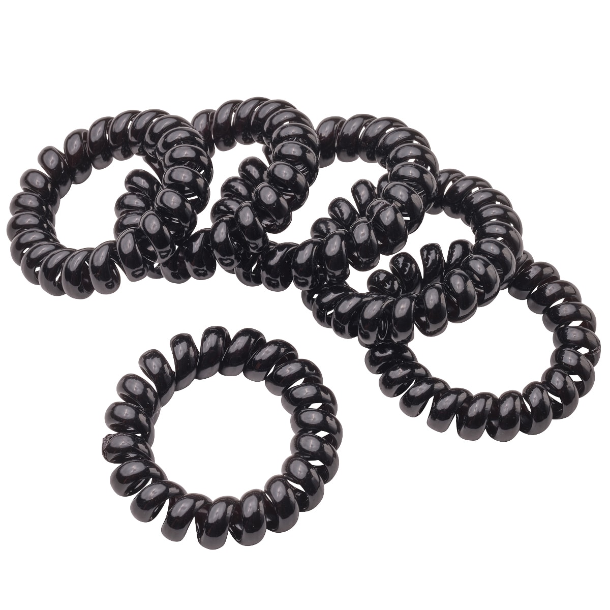 Spiral Hair Elastics, Ø 4 cm, 6 pcs.